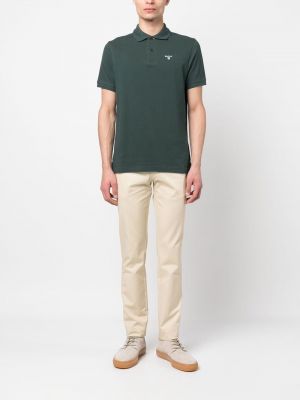 Polo krekls ar izšuvumiem Barbour zaļš