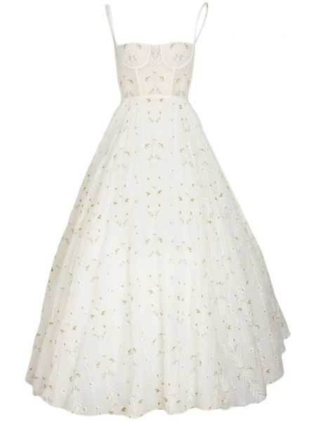 Φλοράλ βραδινό φόρεμα Giambattista Valli λευκό