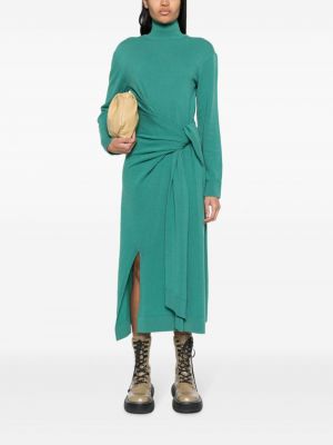 Robe mi-longue en laine Christian Wijnants vert