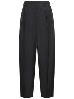 Plisované vlněné kalhoty Lemaire šedé