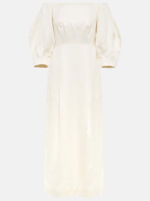 Lniana sukienka midi Gabriela Hearst biała