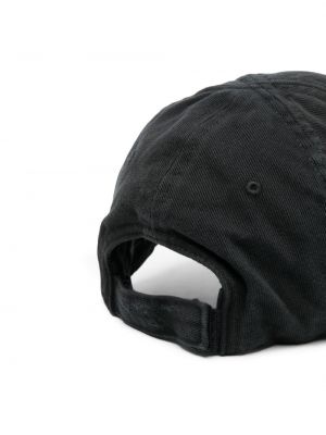 Haftowana czapka z daszkiem bawełniana Balenciaga czarna