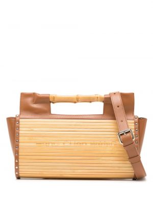 Bambusová kožená nákupná taška Feng Chen Wang