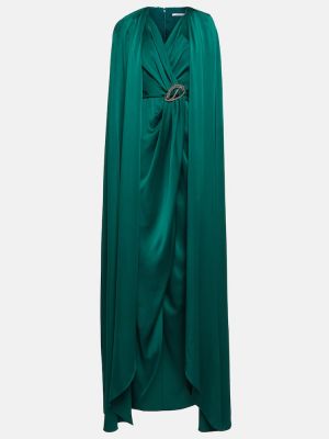 Satynowa sukienka długa Safiyaa zielona