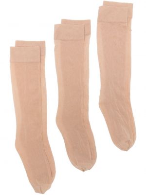 Прозрачни чорапи под коляното Wolford кафяво