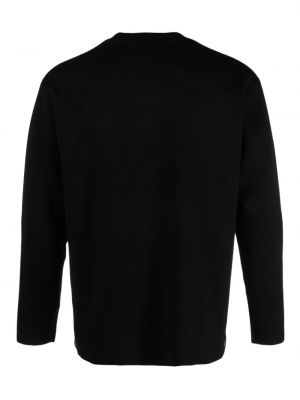 Sweter wełniany z okrągłym dekoltem Attachment czarny