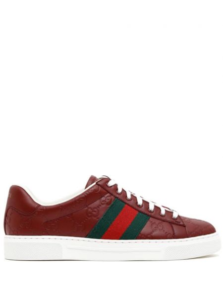 Læder sneakers Gucci Ace rød