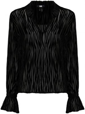 Bluza s potiskom z zebra vzorcem Paige črna