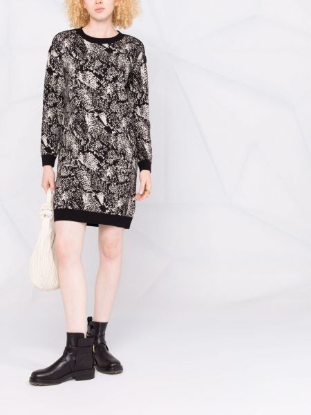 Vestido de punto con estampado abstracto Liu Jo negro