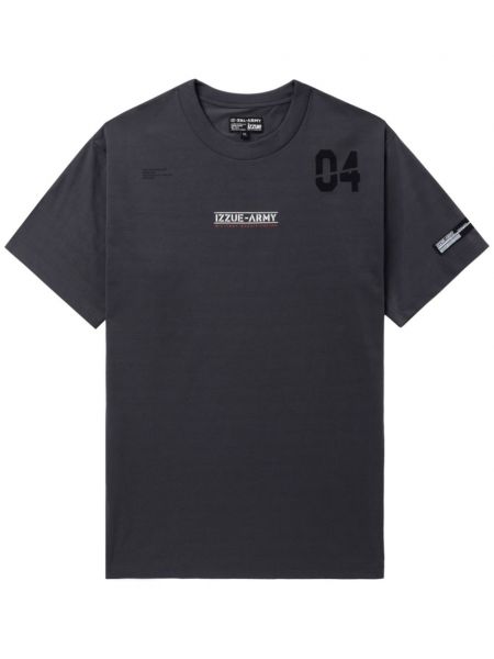T-krekls ar apdruku ar apaļu kakla izgriezumu Izzue melns