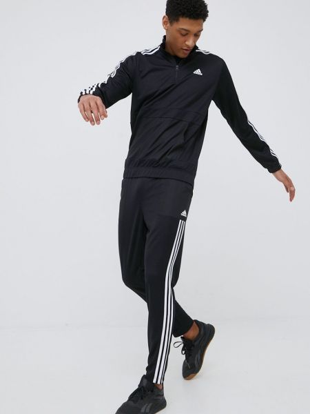 Dzianinowe dres na zamek Adidas Performance - сzarny
