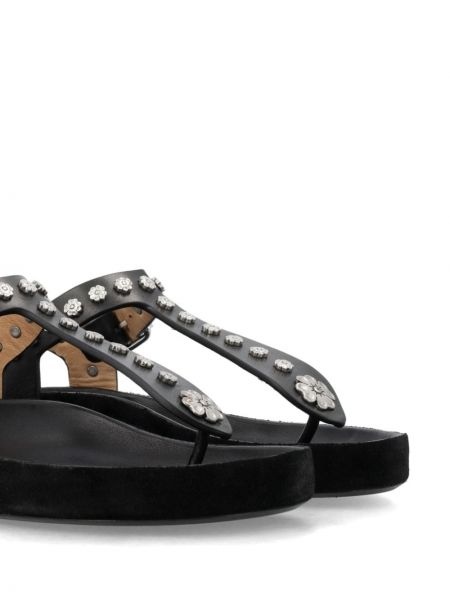 Sandały skórzane z ćwiekami Isabel Marant czarne