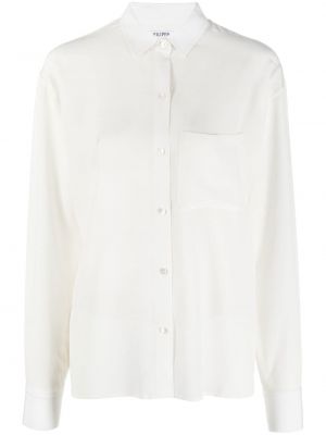 Копринена риза с джобове Filippa K бяло