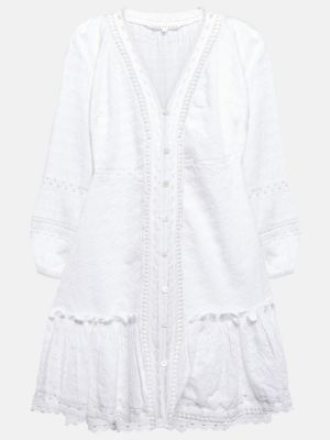 Pamučna haljina Veronica Beard bijela