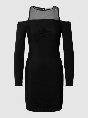 Sukienka mini z nadrukiem z siateczką Calvin Klein Jeans czarna