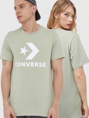 Pamut póló Converse zöld