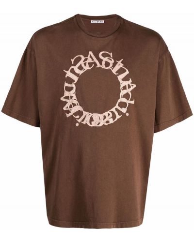 Camiseta con bordado Acne Studios marrón