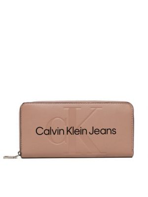 Novčanik s patentnim zatvaračem Calvin Klein Jeans ružičasta