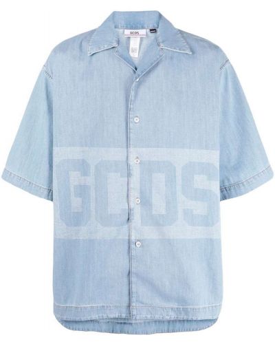 Camicia con stampa Gcds blu