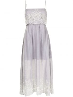 Vestido midi con bordado de flores Alice Mccall violeta