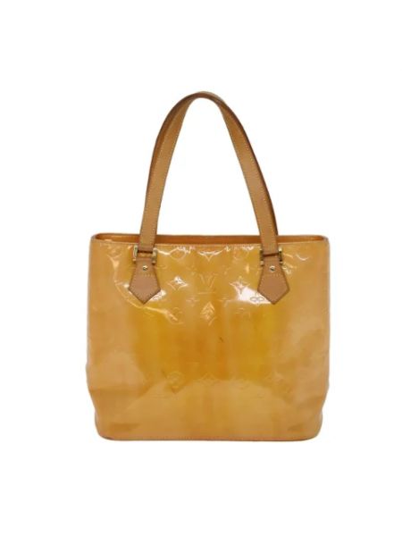 Leder shopper handtasche mit taschen Louis Vuitton Vintage gelb