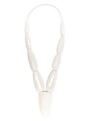 Oversized náhrdelník s korálky Monies bílý