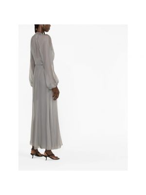 Sukienka długa szyfonowa Giorgio Armani szara
