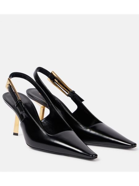 Slingback læder pumps Saint Laurent sort