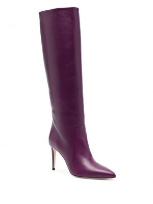 Iš natūralios odos auliniai batai ant kulniuko Paris Texas violetinė