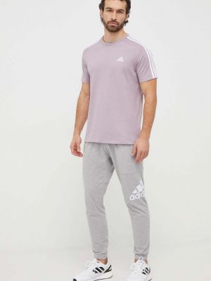 Koszulka bawełniana Adidas fioletowa