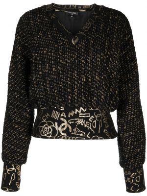 Tvídový sveter s potlačou Chanel Pre-owned