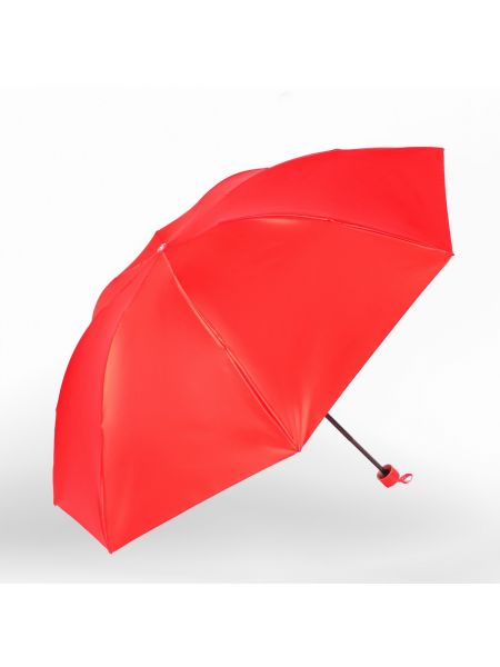 Атласный зонт с мехом No Brand красный