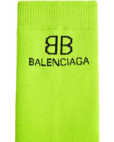 Памучни чорапи Balenciaga зелено