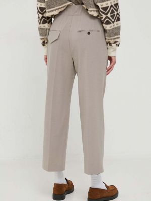 Kalhoty s vysokým pasem Sisley šedé