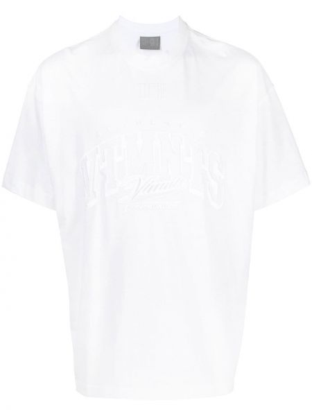Памучна тениска с принт Vtmnts бяло