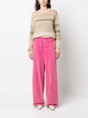 Bavlněné rovné kalhoty Haikure růžové