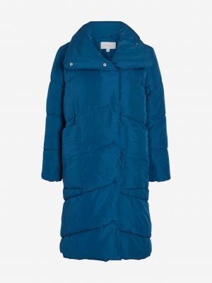 Dygsniuotas žieminis paltas Vila mėlyna