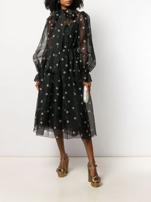 Vestido de cóctel con lunares Dolce & Gabbana negro