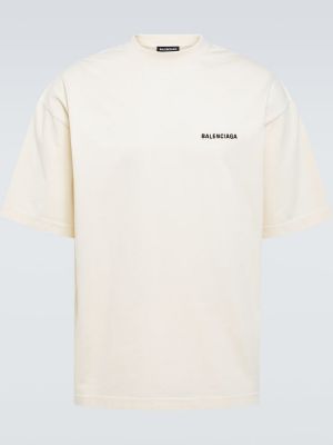 Памучна тениска бежово Balenciaga