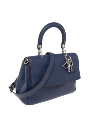 Bolsa de hombro de cuero Dior Vintage azul