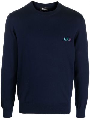 Sweatshirt med broderi A.p.c. blå