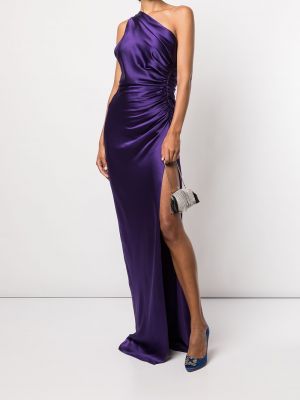 Vestido de noche de seda Michelle Mason violeta