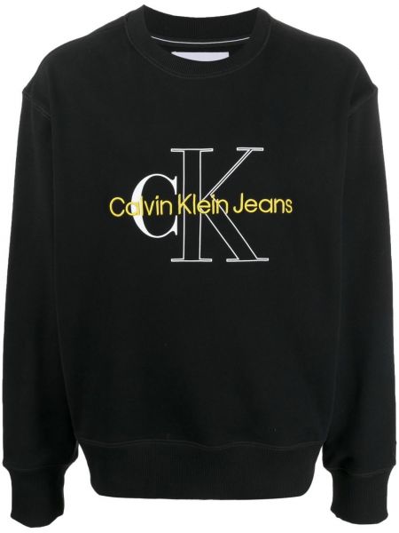 Hímzett melegítő felső Calvin Klein Jeans fekete