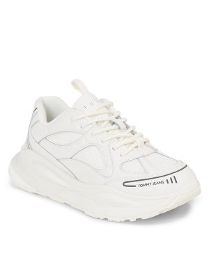 Sneakersy z futerkiem Tommy Jeans białe