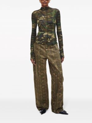 Mesh t-shirt mit print mit camouflage-print Marc Jacobs grün