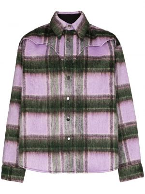 Camisa a cuadros manga larga Duoltd violeta