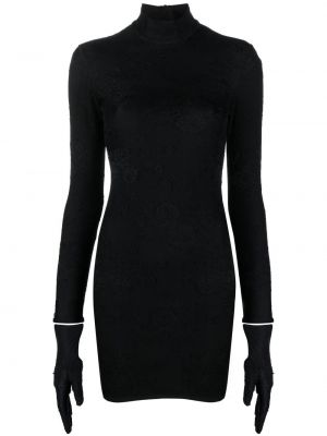 Mini haljina s cvjetnim printom Balenciaga crna
