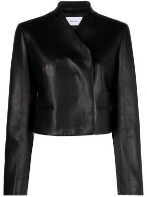 Kožená bunda Ferragamo černá