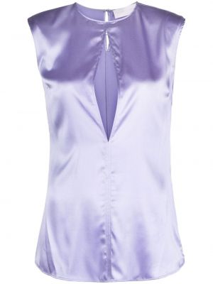 Bluză de mătase fără mâneci Genny violet
