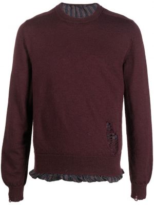 Пуловер с разкъсвания Maison Margiela червено
